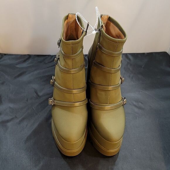 BRAND NEW JESSICA SIMPSON CHAELA HEEL BOOTS BUCKLE VAMP STRAPS WEDGE BOOT - Picture 3 of 16